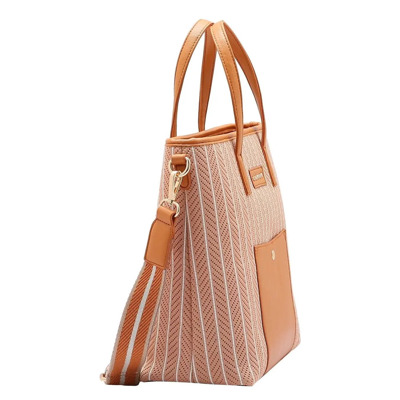 Bolsa Chenson Sport Cool marrom vista lateral mostrando profundidade e acabamento das alças